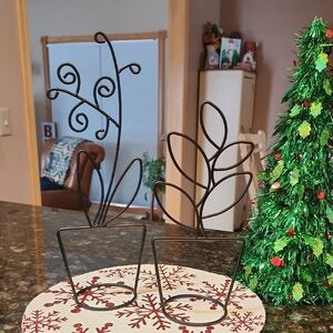 Black Wire Plant/Candle Decor